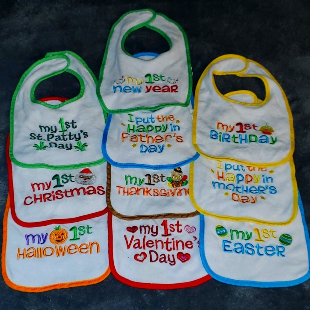 Baby's First Year Holiday Bibs (10)
